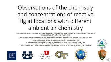 Observations of the chemistry and concentrations of reactive Hg at locations with different ambient air chemistry